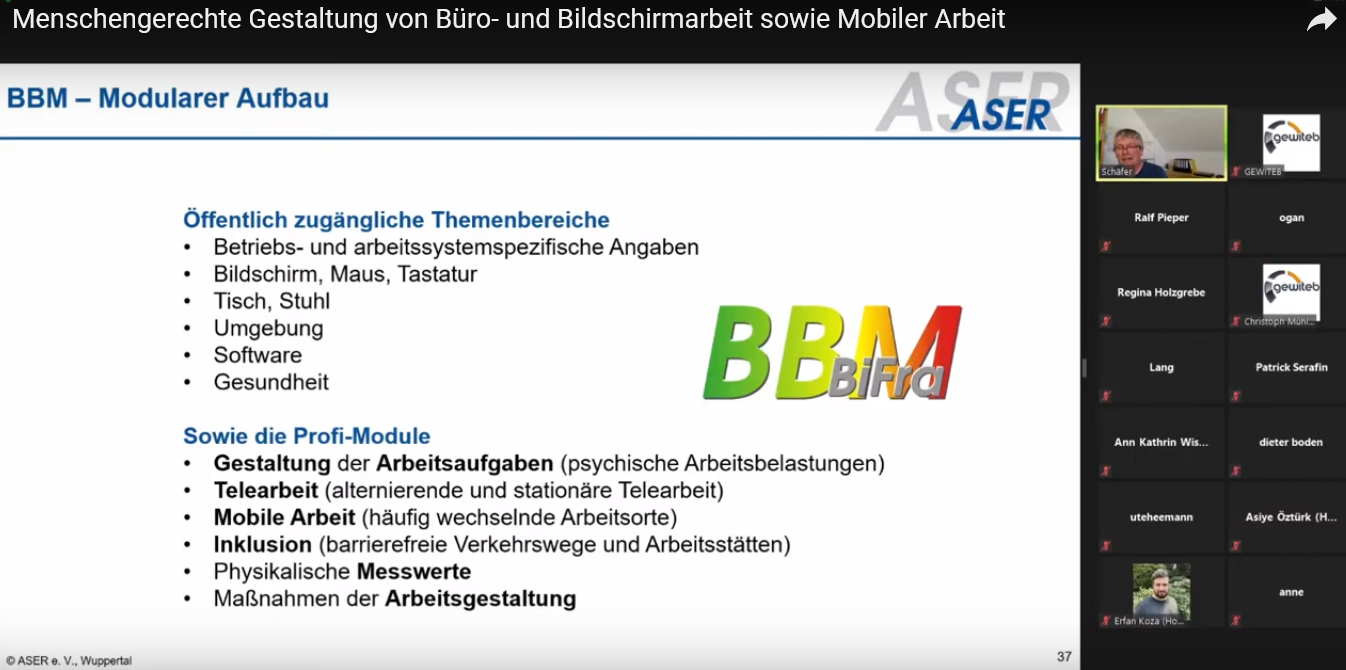 Dipl.-Ing. Andreas Schäfer (Institut ASER e.V., Wuppertal) diskutierte das BBM-Verfahren am 18. Juni 2021 per Webinar (Foto: ASER, Wuppertal).