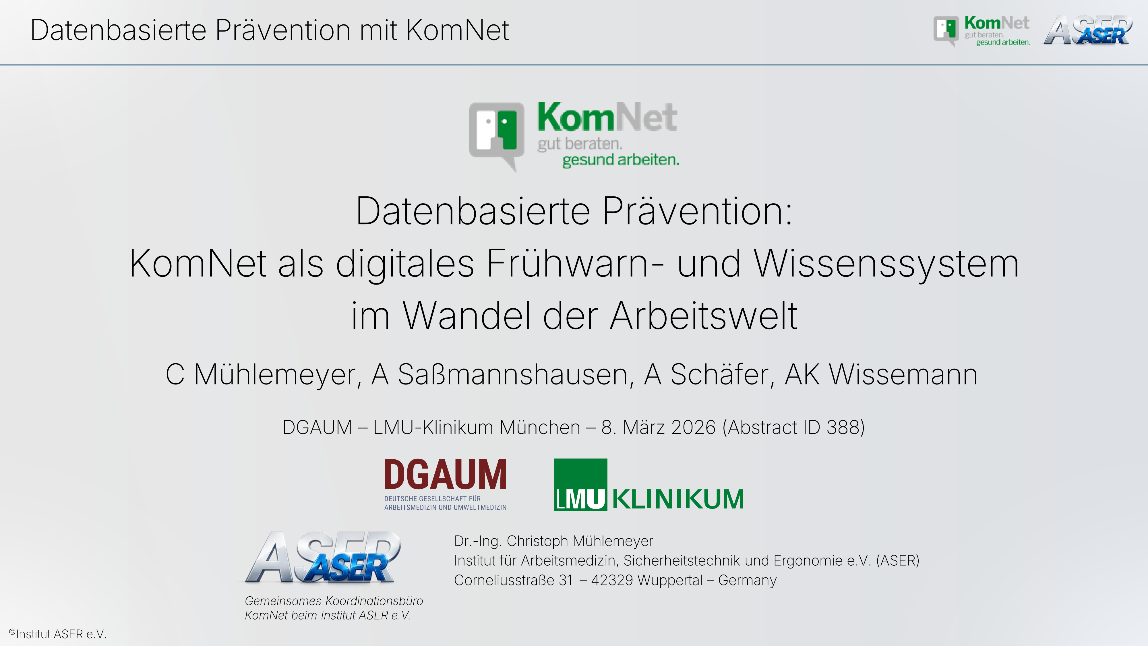 Datenbasierte Pr&auml;vention mit KomNet