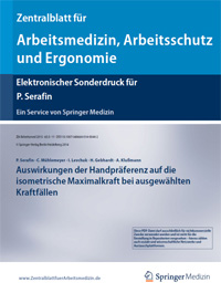 Zentralblatt für Arbeits-medizin, Arbeitsschutz und Ergonomie - Heft Januar 2015